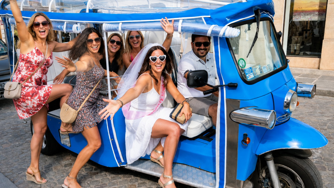 D&eacute;couvre le tuktuk EVJF &agrave; Paris : Une activit&eacute; originale pour se balader, visiter la ville et profiter d&rsquo;un moment unique entre copines avant le mariage.